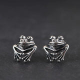 Frog Stud Earrings 925 Silver Original Pure S925 Sterling Silver