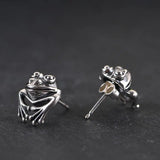 Frog Stud Earrings 925 Silver Original Pure S925 Sterling Silver