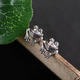 Frog Stud Earrings 925 Silver Original Pure S925 Sterling Silver