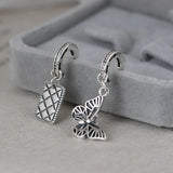 925 Silver Asymmetric Butterfly Drop Earrings