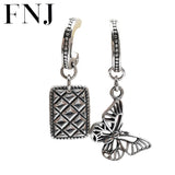 925 Silver Asymmetric Butterfly Drop Earrings