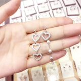 Asymmetry Heart Earrings 925 Silver Jewelry