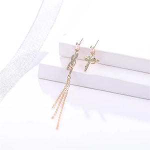 Bow Asymmetry Earrings 925 Silver Stud Earring for Women