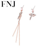Bow Asymmetry Earrings 925 Silver Stud Earring for Women