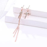 Bow Asymmetry Earrings 925 Silver Stud Earring for Women