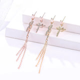 Bow Asymmetry Earrings 925 Silver Stud Earring for Women