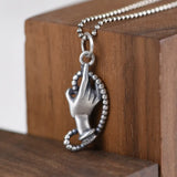 Buddha Finger Pendant 925 Silver Pure S925 Silver Pendants Women Jewelry