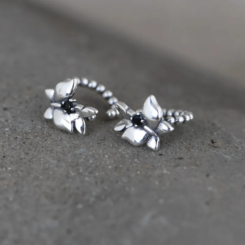 Butterfly Clip Earrings 925 Silver Jewelry for Women