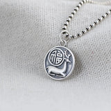 DIY Round 925 Silver Deer Pendant Jewelry Making Women Fine Animal