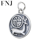 DIY Round 925 Silver Deer Pendant Jewelry Making Women Fine Animal