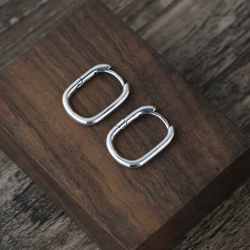 Square Hoop Earrings 925 Silver Sterling Silver Earring for Women