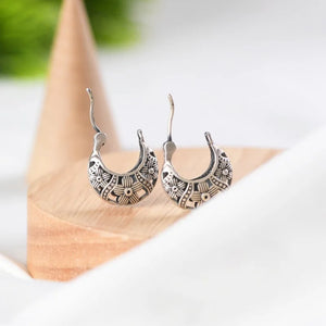 925 Silver Flower Hoop Earrings for Women