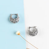 925 Silver Flower Hoop Earrings for Women