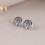 Luck Cartoon Face Earrings 925 Silver Stud Earring for Women