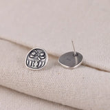Luck Cartoon Face Earrings 925 Silver Stud Earring for Women