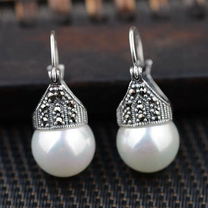 Green Agate Earrings 925 Silver Red Zircon