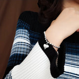 Heart Charm Bracelet 925 Silver Original Pure S925 Silver Bracelets for Women