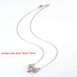 Heart Pendant Necklace Women 925 Silver Link Chain Jewelry