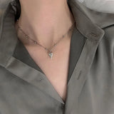 S925 Silver Heart Pendant Necklace with Link Chain for Women