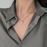 S925 Silver Heart Pendant Necklace with Link Chain for Women