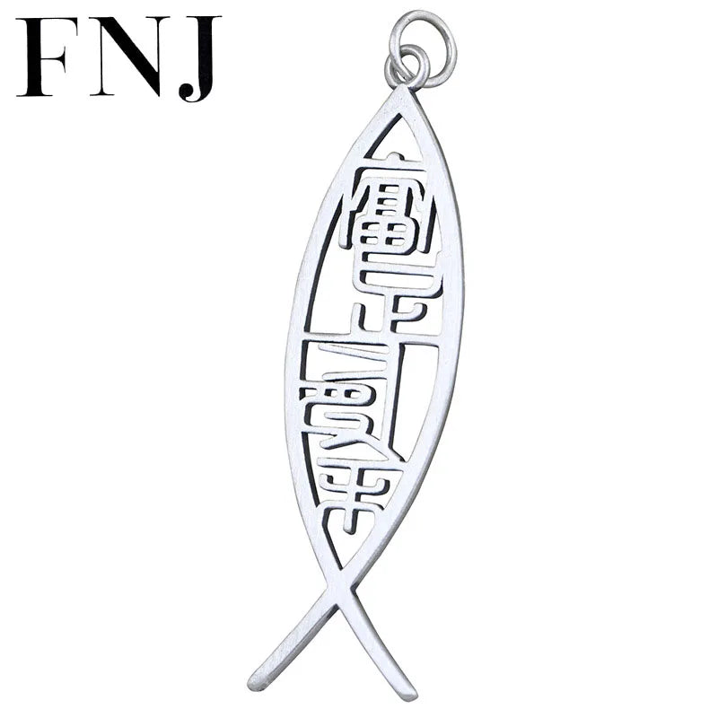 Hollow Lucky Fish Pendant 925 Silver for Women Jewelry Making Fine Vintage