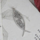 Hollow Lucky Fish Pendant 925 Silver for Women Jewelry Making Fine Vintage