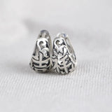 925 Silver Lucky JiXiang Hoop Earrings Original Pure S925 Sterling Silver