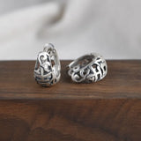 925 Silver Lucky JiXiang Hoop Earrings Original Pure S925 Sterling Silver