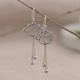 925 Silver Tassel Earrings Vintage Drop Earring for Women