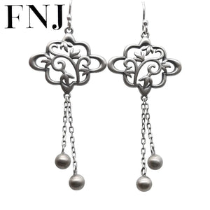 925 Silver Tassel Earrings Vintage Drop Earring for Women
