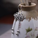 925 Silver Tassel Earrings Vintage Drop Earring for Women