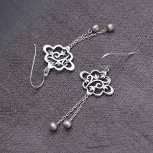 925 Silver Tassel Earrings Vintage Drop Earring for Women