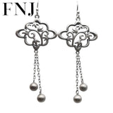 925 Silver Tassel Earrings Vintage Drop Earring for Women