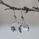 Leaf Opal Earrings 925 Silver Drop Earring for Women Jewelry