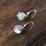 Leaf Opal Earrings 925 Silver Drop Earring for Women Jewelry
