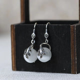 Leaf Opal Earrings 925 Silver Drop Earring for Women Jewelry