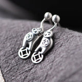 Silver Elephant Earrings 925 Stud Matte Women Jewelry