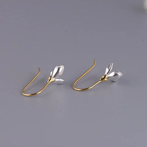 Magnolia Flower Earrings S925 Silver Drop Earring