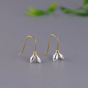 Magnolia Flower Earrings S925 Silver Drop Earring