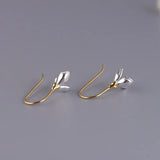 Magnolia Flower Earrings S925 Silver Drop Earring