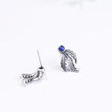 Maple Leaf Earrings 925 Silver Lapis Lazuli Stone Stud Earring Women Jewelry