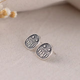Cartoon Face Earrings 925 Silver Stud Earring for Women Jewelry