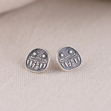 Cartoon Face Earrings 925 Silver Stud Earring for Women Jewelry