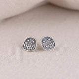 Cartoon Face Earrings 925 Silver Stud Earring for Women Jewelry