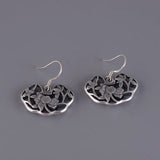 Matte Peony Flower Earrings 925 Silver Drop Earring for Women
