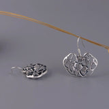 Matte Peony Flower Earrings 925 Silver Drop Earring for Women