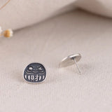 Cartoon Face Earrings 925 Silver Studs