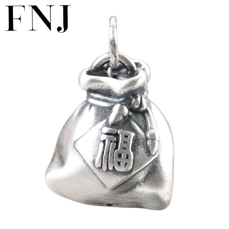 Money Bag Pendant 990 Silver Pure S990 Silver Pendants Women