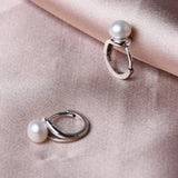 Freshwater Pearl Hoop Earrings in 925 Silver