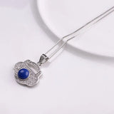 Lapis Lazuli Pendant 925 Silver Women Zircon